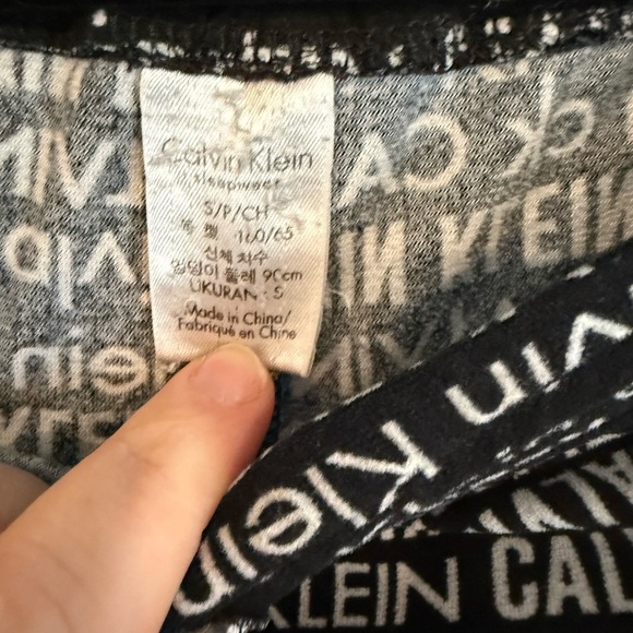 Calvin Klein Black and White Logo Lounge Pants - Picture 2 of 3